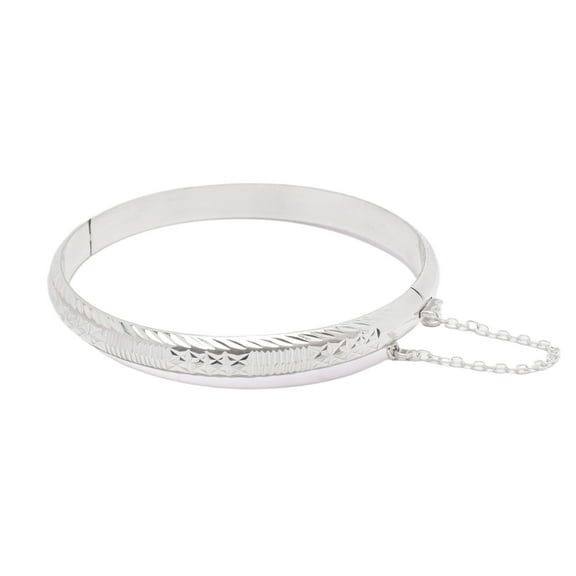 Dolce Giavonna Sterling Silver Pattern Bangle Bracelet