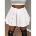 thumbnail image 6 of White Pleated Mini Skirt With Crop Top Set Womens Casual A-Line Skirt, 6 of 7