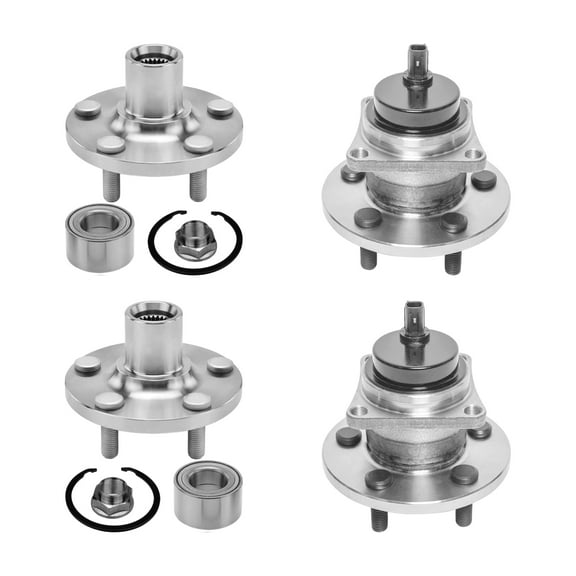 AutoShack Set of 4 Front and Rear Wheel Hub and Bearing Assembly Replacement for 2009-2013 Toyota Matrix 2009-2018 Corolla 2009-2010 Pontiac Vibe 1.8L 2.4L FWD 5-Lugs HUB030400059