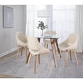 thumbnail image 3 of LumiSource Zebra Wood, Cream PU Fabrico Chair - Set of 2, 3 of 8