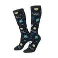 thumbnail image 2 of Fotbe Space print Women's Men's Novelty Crew Socks Cotton Socks Knee High Socks for Walking,Running,Nurses,Pregnancy, 2 of 9