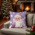 thumbnail image 5 of PEIBang 4Pcs Purple Christmas Throw Pillow Covers 18x18 Inch,Christmas Home Decor,Xmas Santa Snowman Decorative Pillowcase Cases for Couch Sofa Bed, 5 of 8