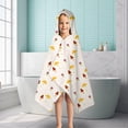 thumbnail image 6 of Yellow Brown Mushroom Small Flower White Pattern Hooded Bath Towel，50"x30" for Ages 3 To 12 Kids, Quick Dry Lightweight Soft Microfiber Hood Beach Towel Cover Up for Kids, 6 of 7