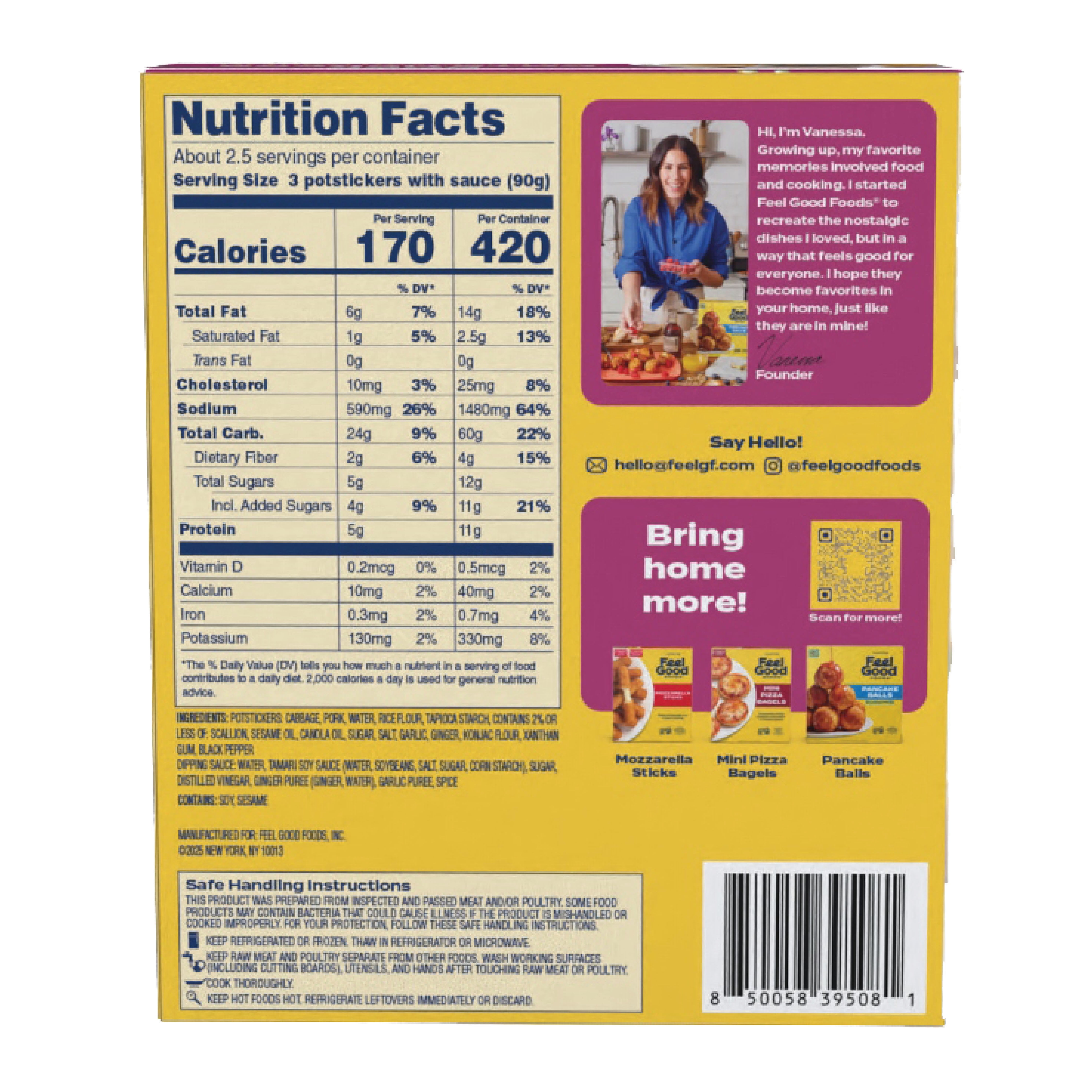 Feel Good Foods Gluten-Free Pork Potstickers, 8oz
