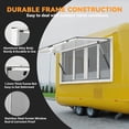 thumbnail image 3 of Concession Window 36"x36" Aluminum Alloy Concession Serving Window with 4 Horizontal Sliding Screen Windows & Awning Door & Drag Hook, Stand Serving Window for Food Trucks Concession, 3 of 8
