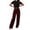 *Wine, variant on Women's High Waisted Straight Leg Pants,Casual Trousers Office Work Suit Pants Brown,Womens Plus XXL