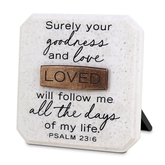 LCP 40363 3.75 x 0.625 x 3.75 in. Copper Stone Plaque Loved Tabletop