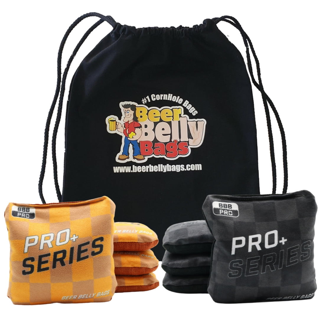 Set of 8 Includes Carrying Tote Made in USA Premium Tailgate Cornhole Bags Durable Double Sided Outdoor Canvas Tournament Toss Game Resin Fill 16 Ounce 