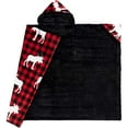 thumbnail image 1 of Safdie & Co. Hoodzy Blanket Faux Fur Red Plaid Moose, 1 of 3