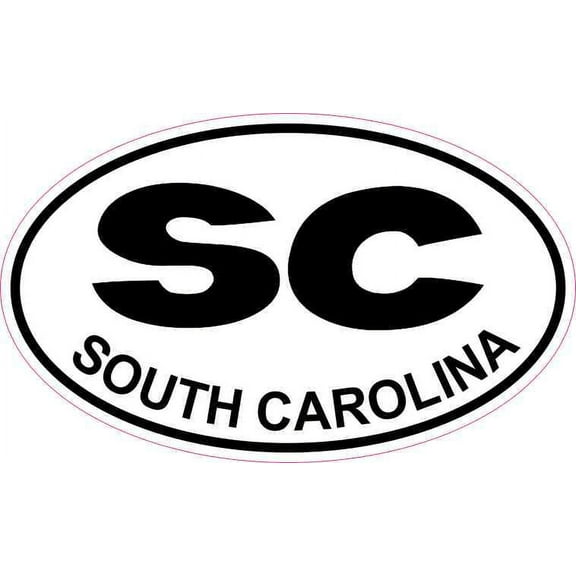 5in x 3in Oval SC South Carolina Sticker