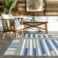 thumbnail image 4 of nuLOOM Laurie Colorful Striped Indoor/Outdoor Area Rug, 7' 6" x 9' 6", Light Gray, 4 of 9