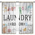 thumbnail image 3 of Laundry Room Curtains for Windows,Vintage Farmhouse Rustic Watercolor Hanging Clothes Laundry Drapes for Country Bedroom Living Room Windows Treatment 2 Panel,55X39 Inch, 3 of 6
