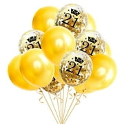 Angle View: Feliz cumpleaños confeti digital globos de látex cumpleaños fiesta aniversario decoración 21th