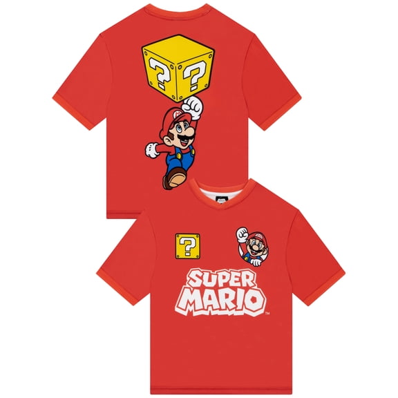 Super Mario Boys Soccer T-Shirt Red Sizes 6-14