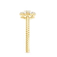 thumbnail image 3 of Rosec Jewels 0.75 CT Certified Moissanite Floral Cluster Ring for Women, Moissanite Engagement Ring with Twisted Rope, 14K Yellow Gold, US 6.50, 3 of 8