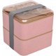 thumbnail image 1 of Fiambrera Bento Box de 1,4 L, 2 niveles, sin Bpa, con cubiertos reutilizables, fiambrera japonesa, microondas, congelador, lavavajillas, fiambrera Bento para niños y adultos (rosa), 1 of 5