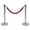 Silver Pole + Red Rope | 2 Pack, variant on Retractable Belt Stanchion Set, 6.6FT Crowd Control Queue Barriers – Carbon Steel Posts, Non-Slip Weighted Bases – 2/4/6 Pack for Easy Line Dividers