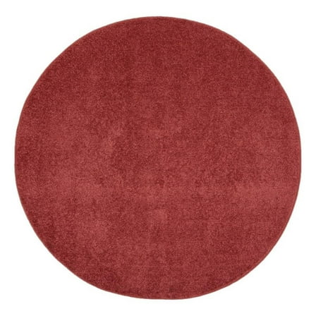 Pemberly Row 4' x Round Brick Red Fabric Outdoor Area Rug (4' Round)