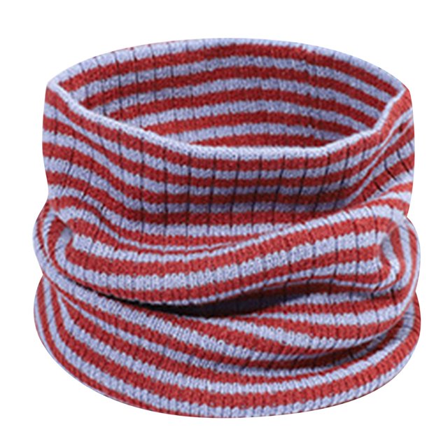Under $10 Neckerchief Multi-color Winter Neck Warmer Two Color Striped Neck Cover Soft Brushed Face Scarf Outdoor Face Protection Knitted Face