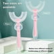 thumbnail image 2 of Cepillo de dientes de silicona en forma de U, boca completa, doble cara, dientes completos para niños, mordedores de 360 ​​grados con suministros de limpieza de dientes, pequeño, rosa Advancent HA009125-06, 2 of 6