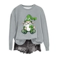 thumbnail image 2 of St. Patrick's Day Hoodie for Women Graphic Gnome Shamrock Print Crewneck Long Sleeve Soft Warm Fleece Lining Festive Holiday Gift Pullover, 2 of 5