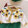 thumbnail image 5 of Godderr Toddler Baby Girl Knitted Sweater for Kids Cardigan Outfit for 2-7T Embroidery Long Sleeve Button Sweater Top Casual Cardigan Sweater Jacket, 5 of 5