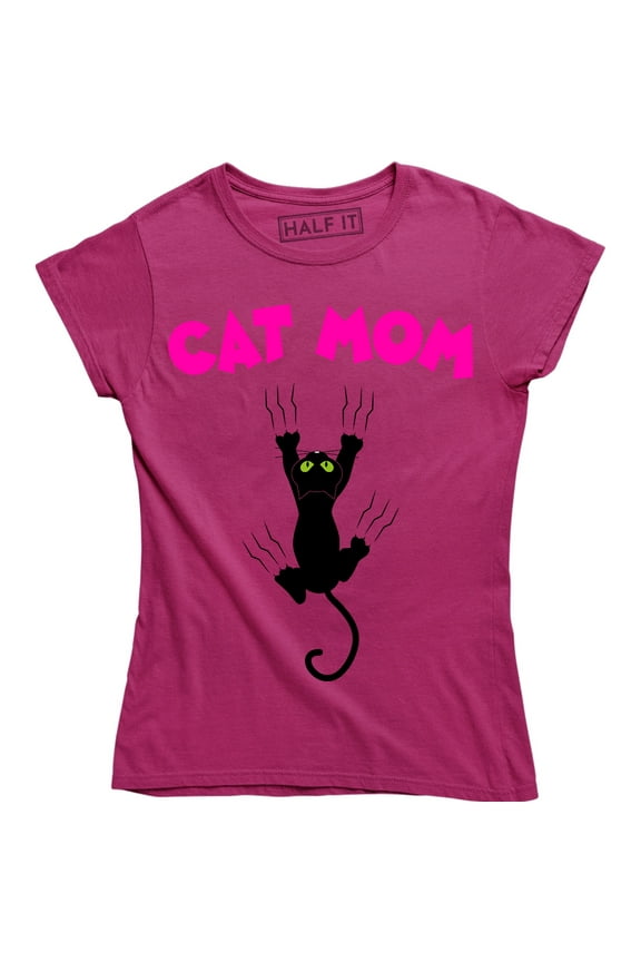 Women's Cat Mom Hilarious Crazy Cat Lady Kittens Stretching for Ladies T-Shirt
