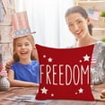 thumbnail image 1 of Patriotic Decor-Throw Pillow Covers 18x18in ,4th of July Linen Pillow Case for Independence Day,Memorial Day,Veteran's Day,USA,American Summer Outdoor Red White Blue Decorations, 1 of 9