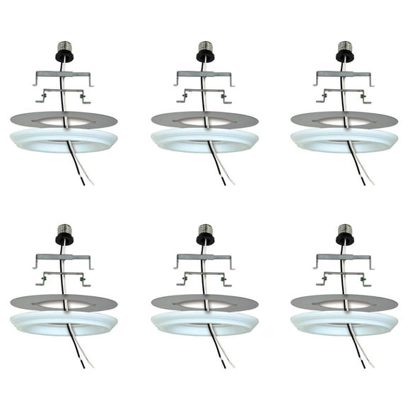 Ciata Lighting Recessed Can Light Conversion Kit to Pendant Instant Light Conversion Kit for Light Fixtures in White Finish - 6 Pack