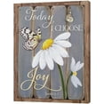 thumbnail image 2 of Daisy Wall Art Farmhouse Floral Pictures Wall Decor Butterfly Daisy Canvas Painting Rusitc Country Flower Framed Artwork for Bathroom Living Room Bedroom 12"x16", 2 of 6