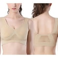 thumbnail image 3 of 3 Pack Seamless Comfortable Sports Bra for Women,Running Girl Sports Bra,Padded Bra for Yogo Workout Fitness Skin color 3XL, 3 of 9