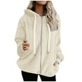 thumbnail image 1 of Women Solid Color Coat Windproof Outer Coat Warm Winter Overcoat Fluffy Jacket Button Down Overcoat Long Sleeve Cardigan, 1 of 7