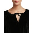 thumbnail image 6 of The Pioneer Woman Crochet Cuff Raglan Sleeve Velvet Blouse, Womens, 6 of 7