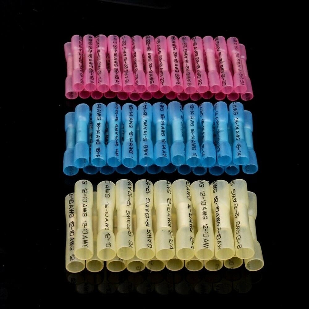 600Pcs Waterproof Heat Shrink Butt Wire Connectors Crimp Terminals 22-10 Gauge
