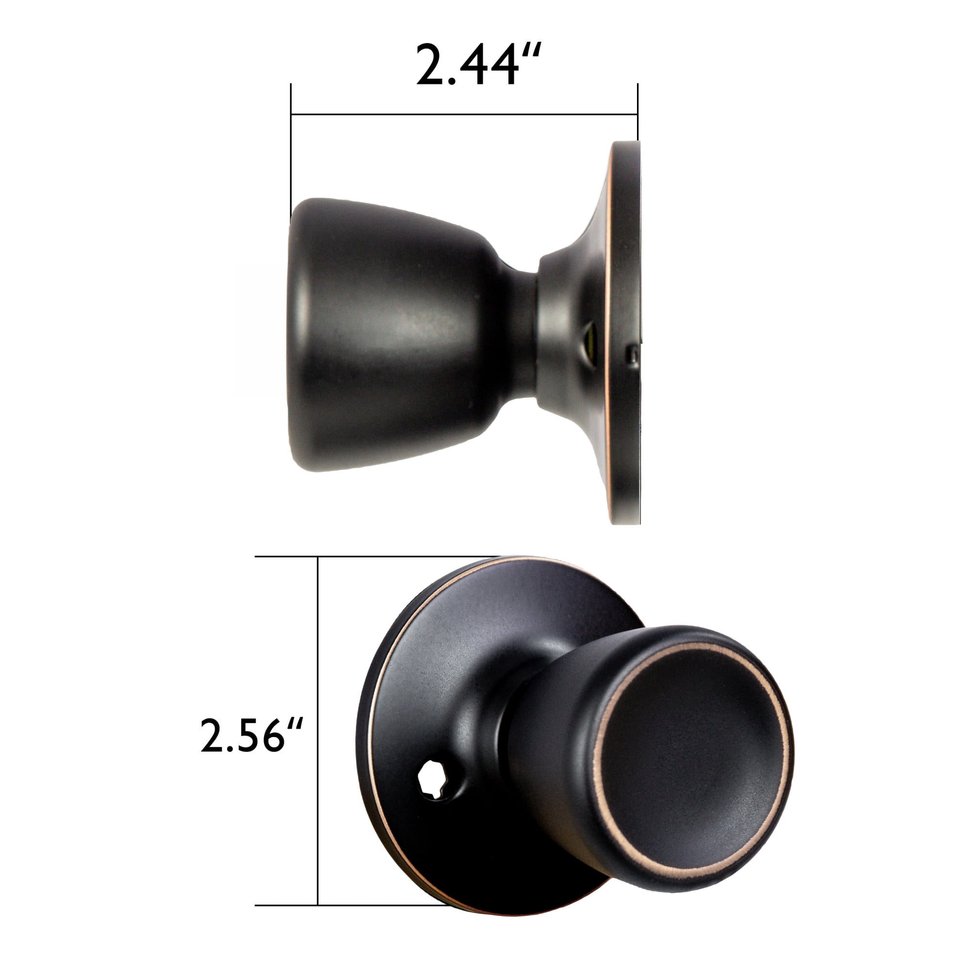 Oil Rubbed Bronze Dummy Door Knob, Closet and French Door, Left or Right Hand