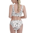 thumbnail image 3 of Picia Cute Cat Women's High Waisted Bikini Scoop Neck Swimsuit Two Pieces Bathing Suit-Small, 3 of 8