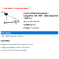 thumbnail image 2 of Front Left Window Regulator - Compatible with 1999 - 2003 Dodge Ram 2500 Van 2000 2001 2002, 2 of 2
