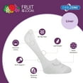 thumbnail image 4 of Fruit of the Loom Cool Zone No-Show Liner Socks for Women, White Assorted, Sizes 8-12 (6-Pack), 4 of 5