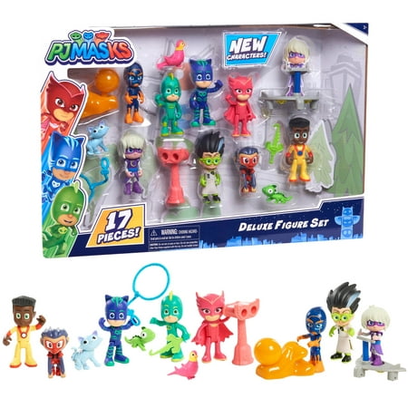 PJ Masks Deluxe Figure Set, 17 Pieces for PJ Masks Toys and Playsets, Kids Toys for Ages 3 Up, Gifts and Presents