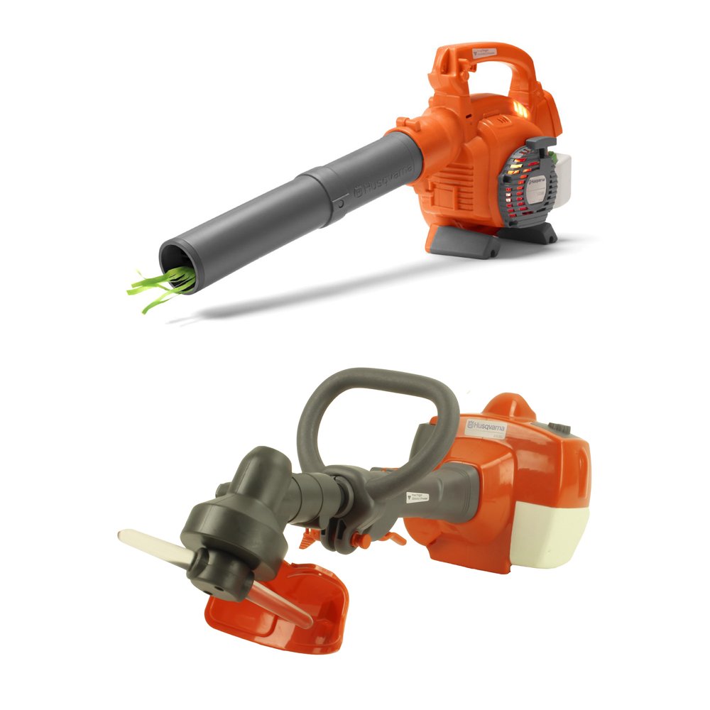 Husqvarna Kids Battery Operated Toy Leaf Blower + Toy Lawn Weed Trimmer