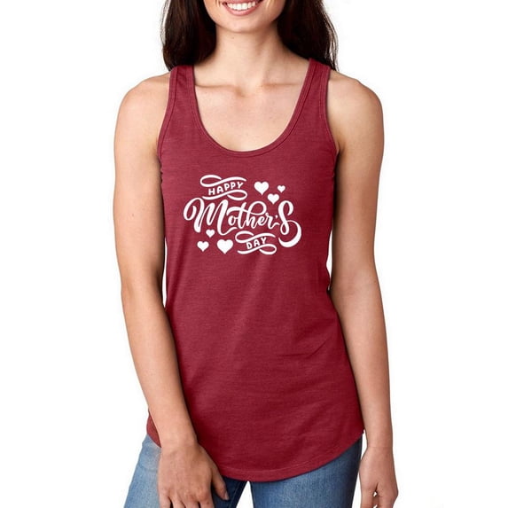 Handwritten Happy Mothers Day Racerback Tank Women -Image by Shutterstock, Female Medium