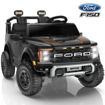 24V 2 Seater Ride on Toys for Big Kids, Licensed Ford F 150 Raptor Ride on Cars with Remote Control, Bluetooth, FM Radio, LED Lights, 4 Wheels Suspension, Electric Car for Kids Boys Girls 3-8, Black