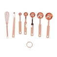 thumbnail image 1 of Measuring Spoons, Stackable Design Detachable Ring Baking Measuring Spoons With Leveler Eggbeater For Cooking Rose Gold, 1 of 8