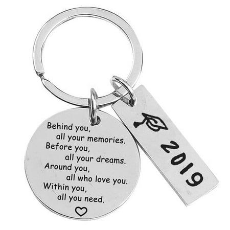 Memory Key - TURNTABLE LAB 1 PCS 2019 College Graduation Gifts for Her Behind You All Your Memories Before You All Your Dream Graduation Keychain Inspirational Graduates Key Chains