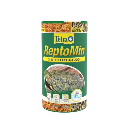 Tetra ReptoMin 3-In-1 Select-A-Food, 1.94 Ounces (55 Grams), Food And Treats Formulated For Aquatic Turtles