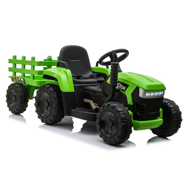 TOBBI Tracteur pour enfants 12 V avec remorque électrique alimenté