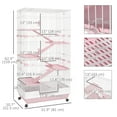 thumbnail image 3 of PawHut 32"L 6-Level Small Animal Cage with Universal Lockable Wheels, Pink, 3 of 10