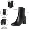thumbnail image 2 of Women's High Chunky Heeled Boots, Zip Up Ankle Booties with Square Toe | Perfect for Casual Outings and indoors, 2 of 9