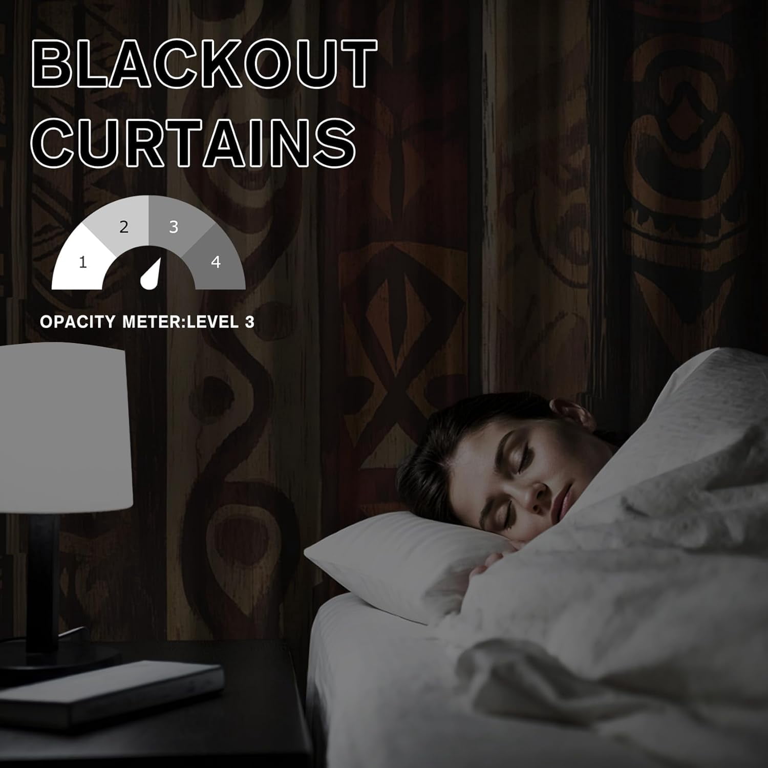 African Blackout Curtains for Bedroom Living Room, Thermal Insulated Room Darkening Grommet Drapes, Boho Afro Ethnic Tribal Window Curtains Home Decor-42"W x 84"L (Pack of 2)