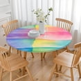 thumbnail image 3 of Colorful Watercolor Stripe Pattern Round Fitted Tablecloth with Elastic Edge,Dining Table Cover Waterproof,Outdoor Round Tablecloth for Camping,Dining,Indoor and Outdoor, 3 of 7